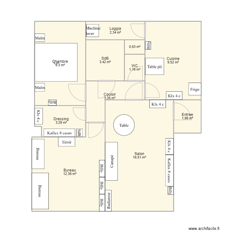 Plan Vannes. Plan de 11 pièces et 64 m2