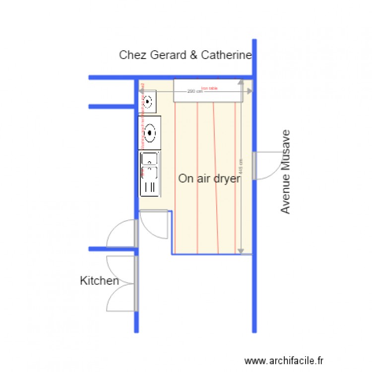 mirador buanderie. Plan de 1 pièce et 12 m2