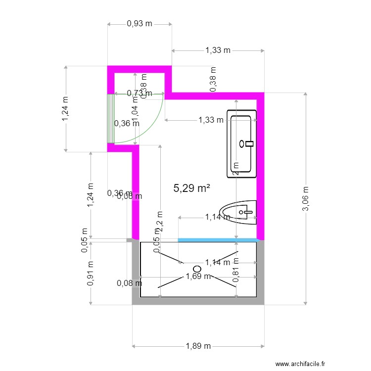 SDB PESQUE. Plan de 0 pièce et 0 m2