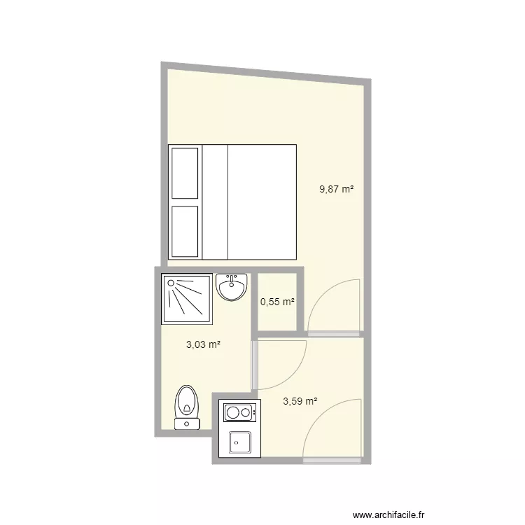 Studio Paris Marchand. Plan de 