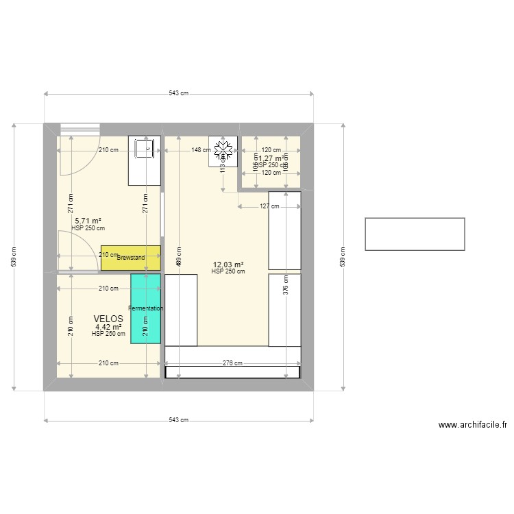 Carin V 3.0. Plan de 4 pièces et 23 m2