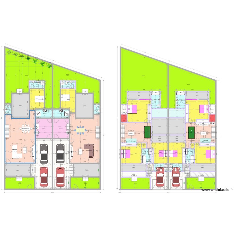 Duplex Jumeles Plan Pref vjumeles. Plan de 126 pièces et 2009 m2