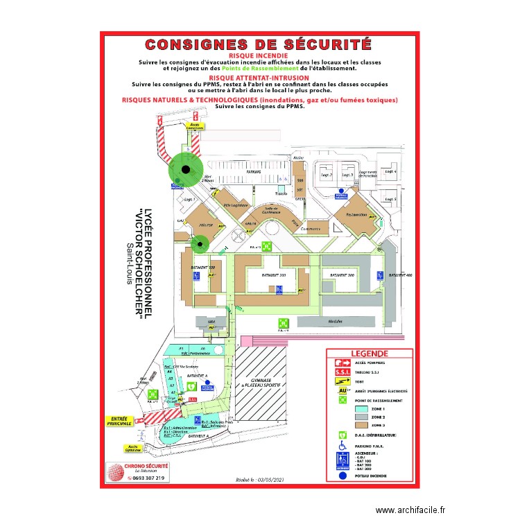 lycée. Plan de 0 pièce et 0 m2