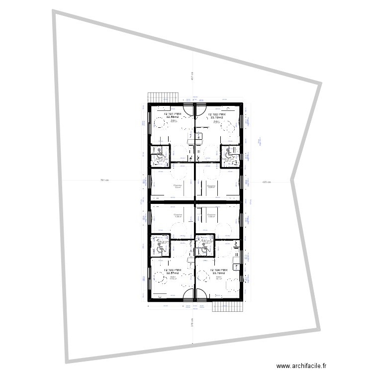 Plan Terrains Lamy cotations BANQUE2. Plan de 27 pièces et 848 m2