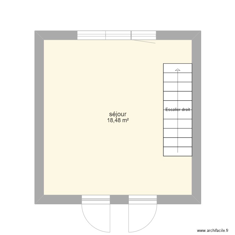 maison. Plan de 1 pièce et 18 m2