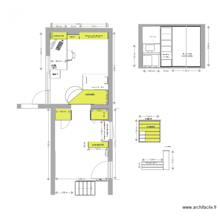 study 3. Plan de 0 pièce et 0 m2