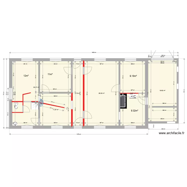 Pe Sec Rdc 2 retrac&eacute;. Plan de 