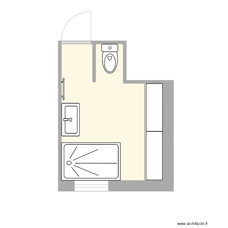 MATHILDE LEFEVRE PESTEL. Plan de 1 pièce et 7 m2