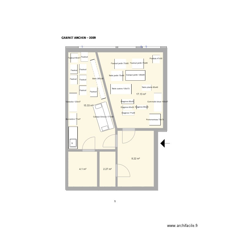 Cabinet original. Plan de 0 pièce et 0 m2