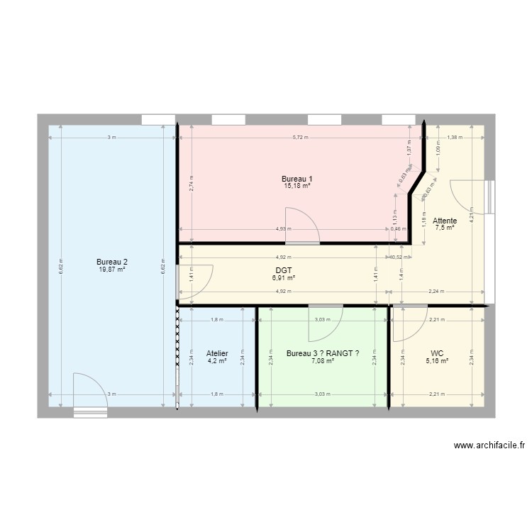Cabinet idée 1. Plan de 0 pièce et 0 m2