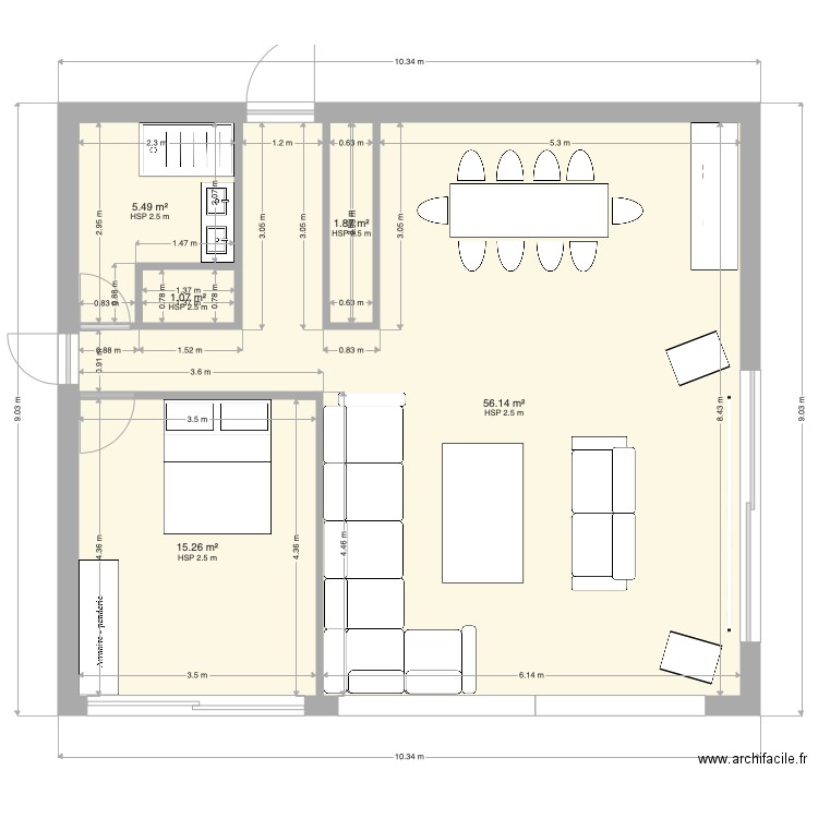 Plan extension salon 3. Plan de 0 pièce et 0 m2