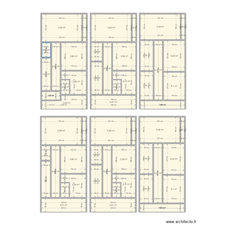 plan 2. Plan de 16 pièces et 153 m2