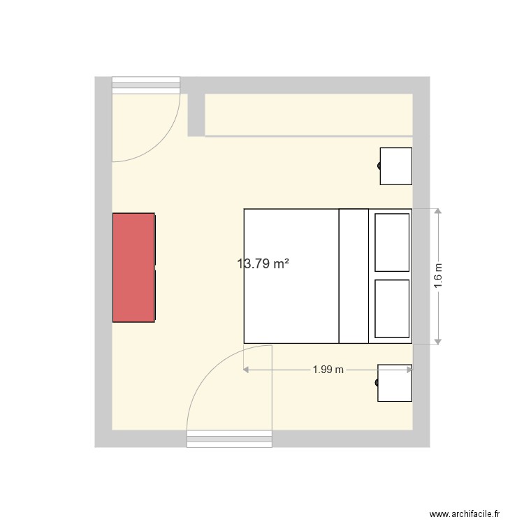 CHAMBRE 1. Plan de 0 pièce et 0 m2