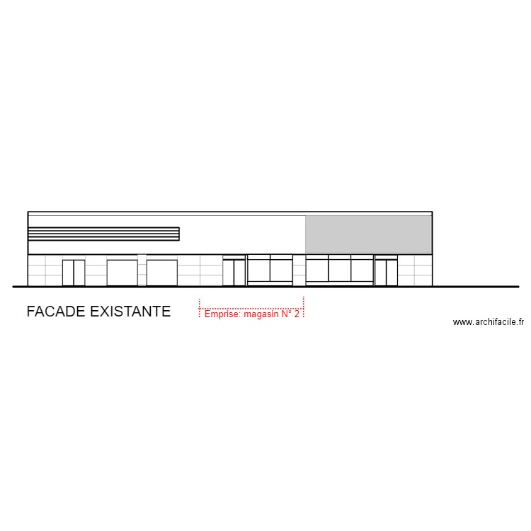 facade mag 2. Plan de 0 pièce et 0 m2