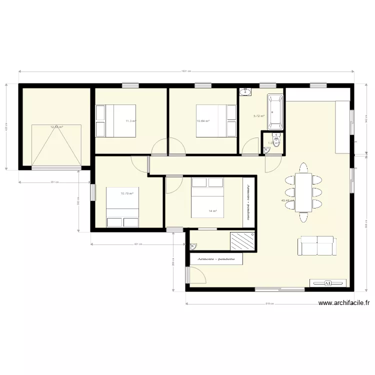 maison l . Plan de 