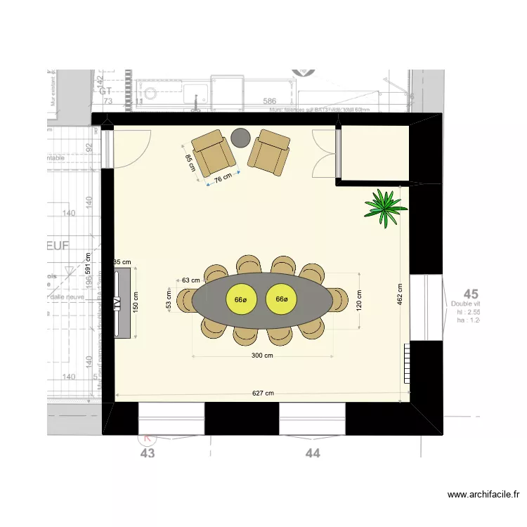 Salon de conf&eacute;rence RDC. Plan de 