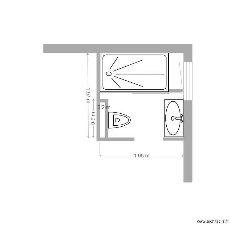 Salle de Bain Micka. Plan de 1 pièce et 0 m2