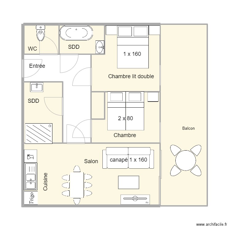 cimesg23. Plan de 7 pièces et 56 m2