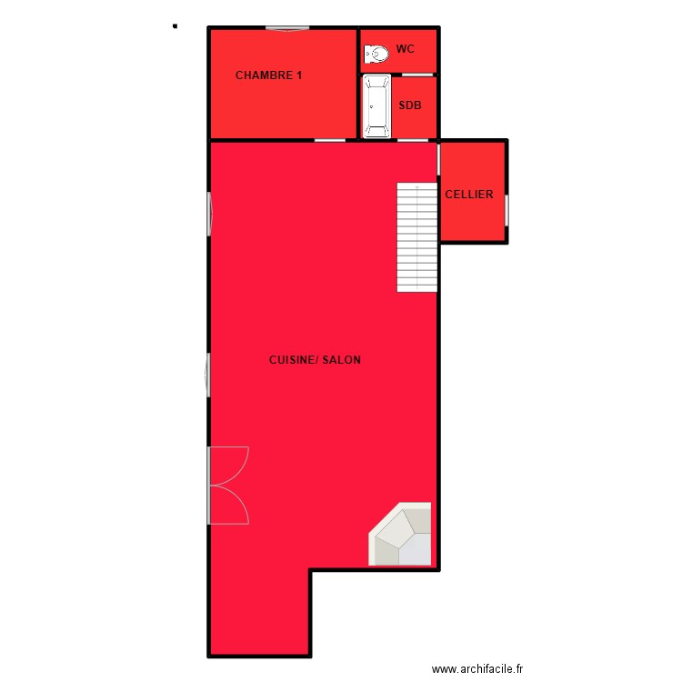 lhostis. Plan de 5 pièces et 215 m2