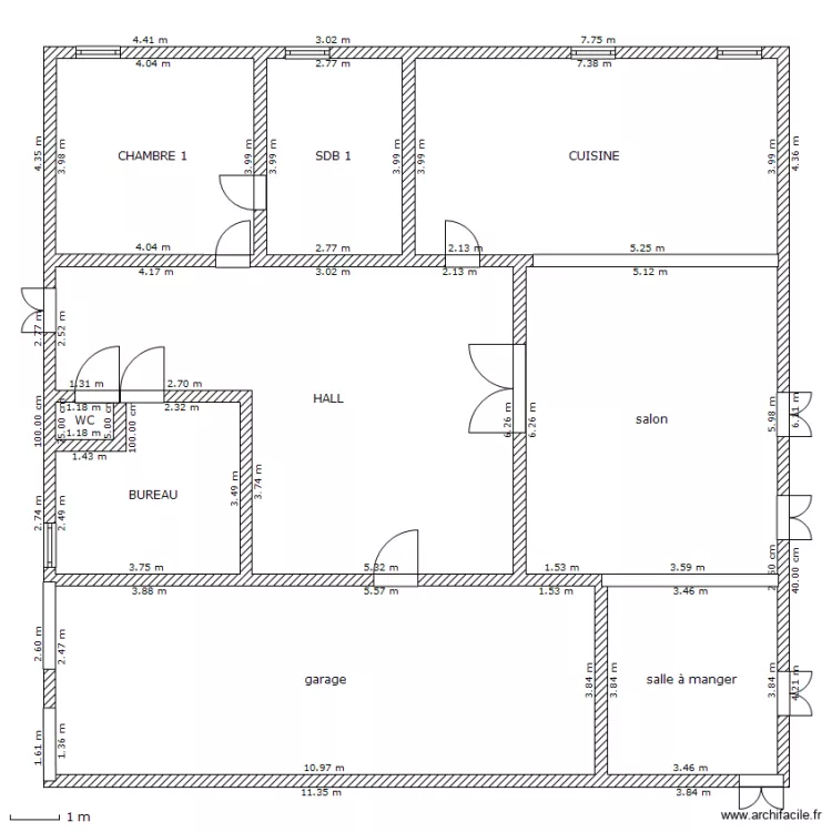 GAUDIOT RDC. Plan de 