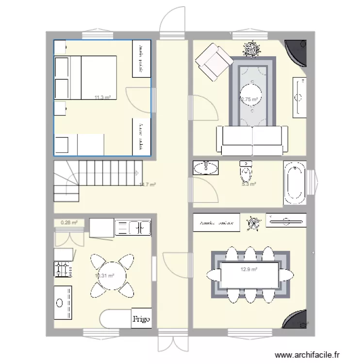 vraies dimensions LA solution. Plan de 