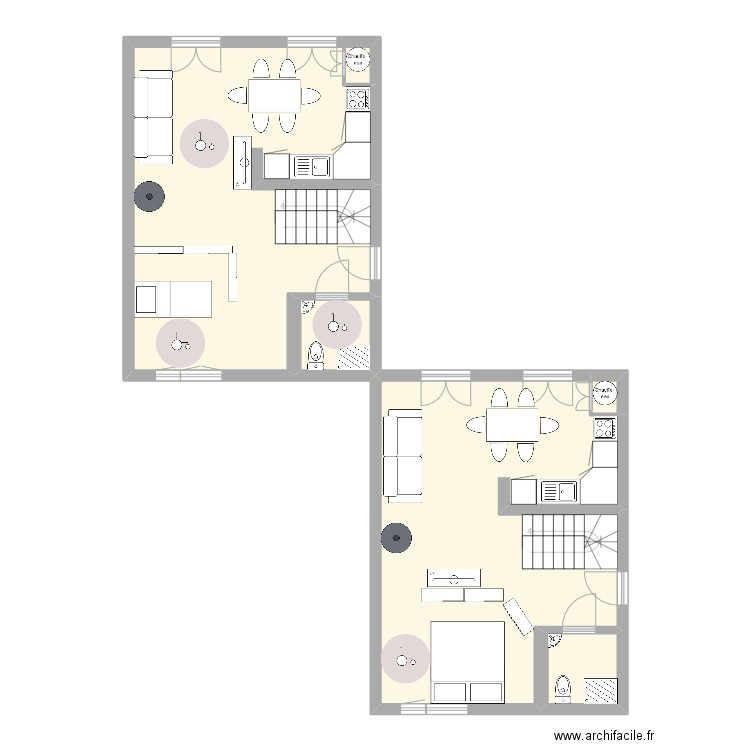 M Noé. Plan de 5 pièces et 86 m2