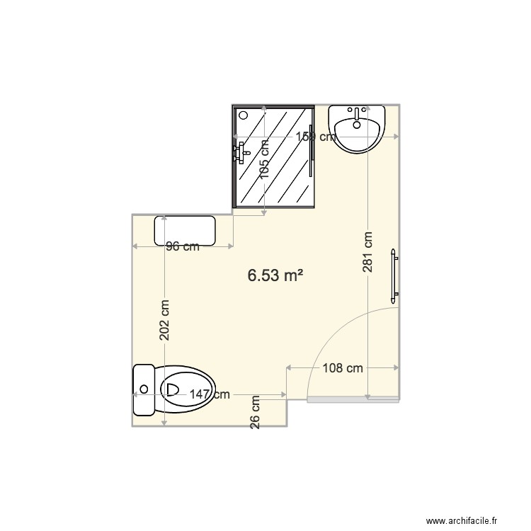 Salle de bain SS. Plan de 0 pièce et 0 m2