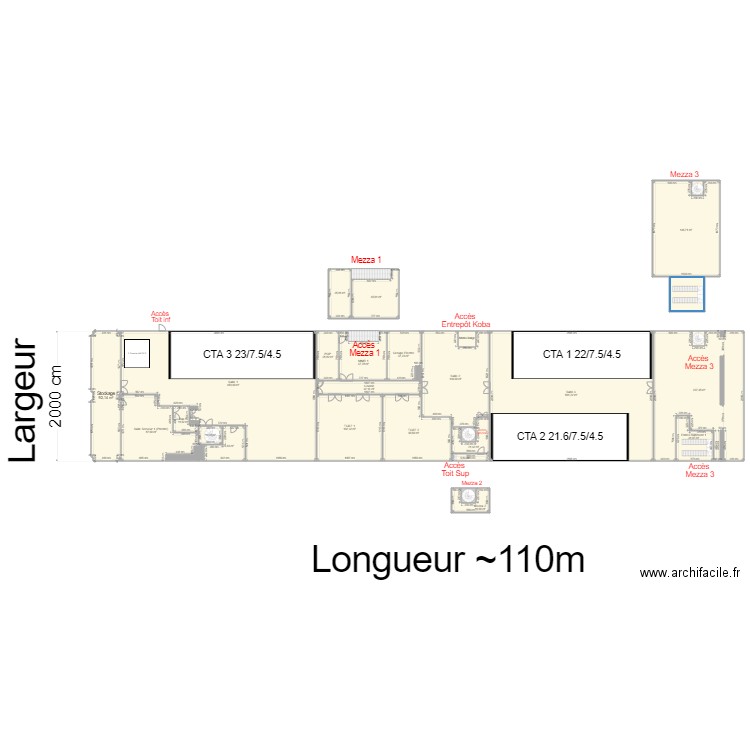 Plan Projet Canéjan. Plan de 37 pièces et 2260 m2