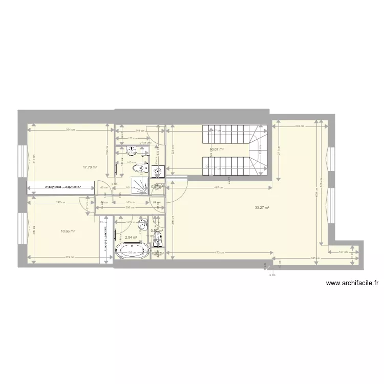COURBET 1er ETAGE Apr&egrave;s TRAVAUX. Plan de 