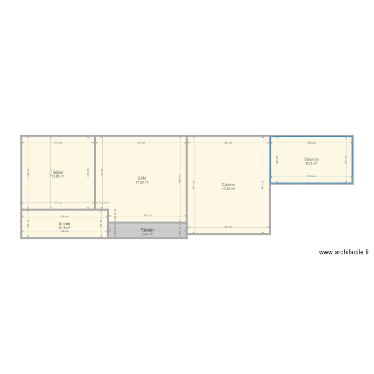 Florin. Plan de 6 pièces et 63 m2