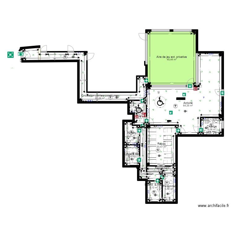 93 Aubervilliers Motte partie 3 pr  280522 EVACU. Plan de 12 pièces et 202 m2