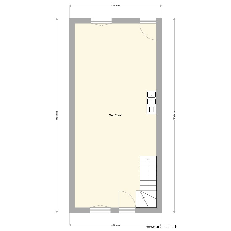 20 av voltaire. Plan de 1 pièce et 35 m2