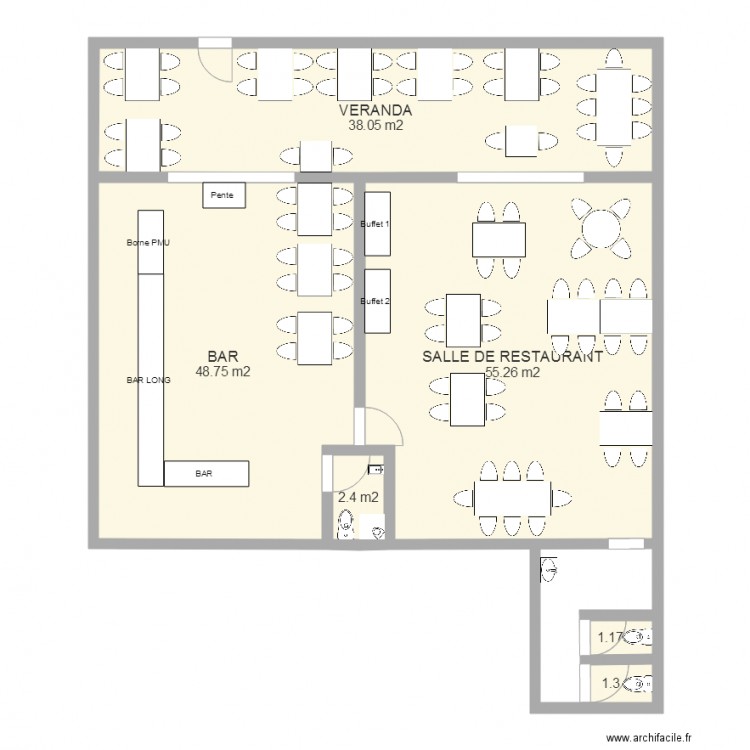 CAFE DU COMMERCE. Plan de 0 pièce et 0 m2