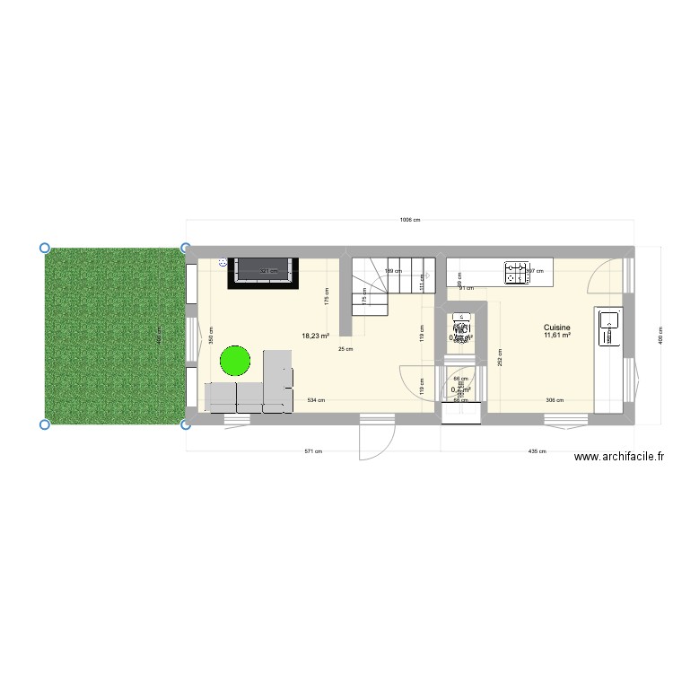 maison. Plan de 4 pièces et 31 m2