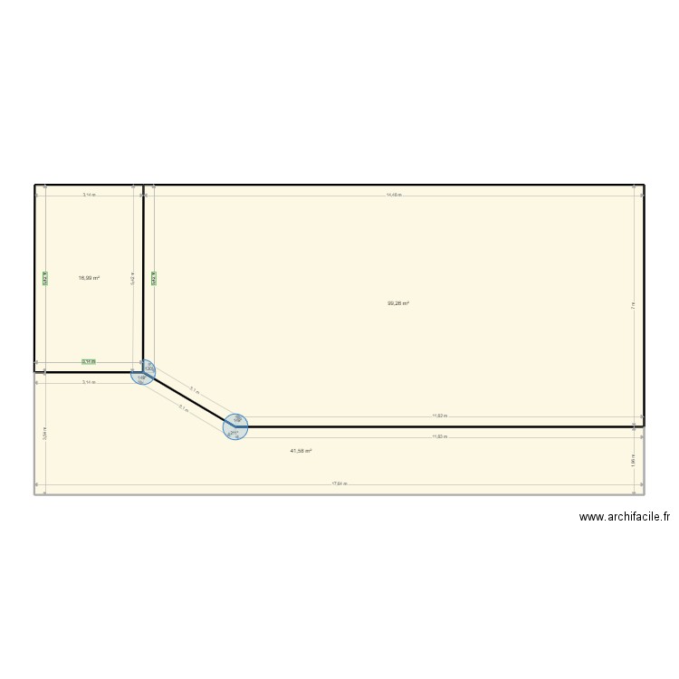 depot. Plan de 3 pièces et 158 m2