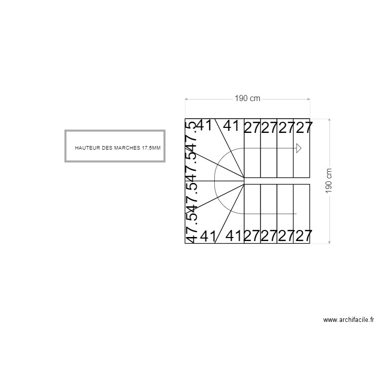 ESCALIER RDJ DE CAMPOU 1. Plan de 0 pièce et 0 m2