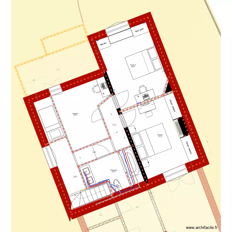 Roche fleurie v4.2. Plan de 18  et 147 m²