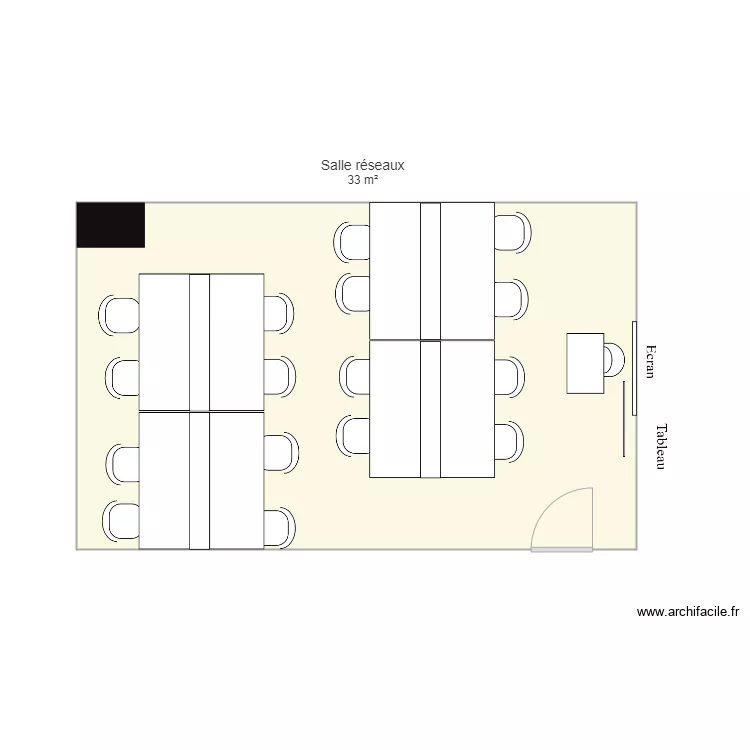 Salle r&eacute;seaux. Plan de 