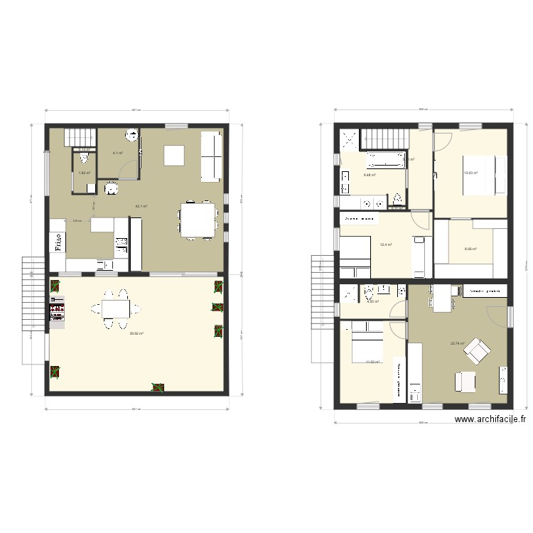 maison toit plat 2 brut. Plan de 0 pièce et 0 m2