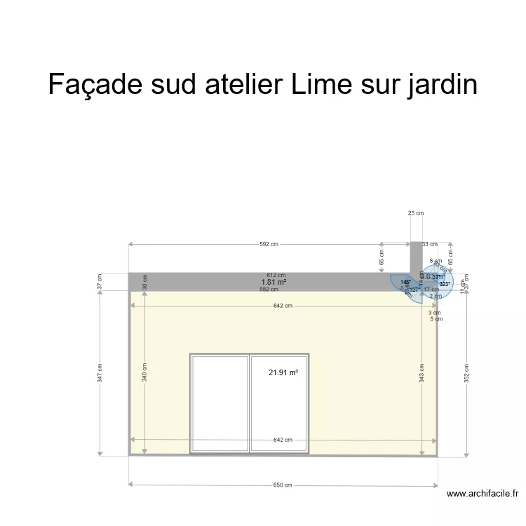 mairie atelier Lime fa&ccedil;ace ouest sur jardin 20200122. Plan de 