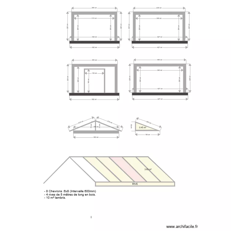cabane de jardin. Plan de 