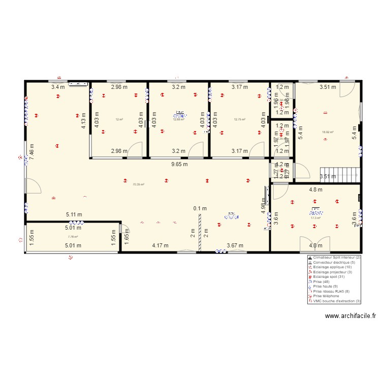 ruffec projet Orpi. Plan de 19 pièces et 316 m2