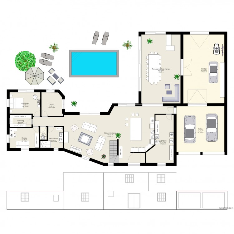 Projet maison v3. Plan de 0 pièce et 0 m2