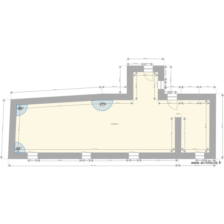 Longère plan initial. Plan de 0 pièce et 0 m2