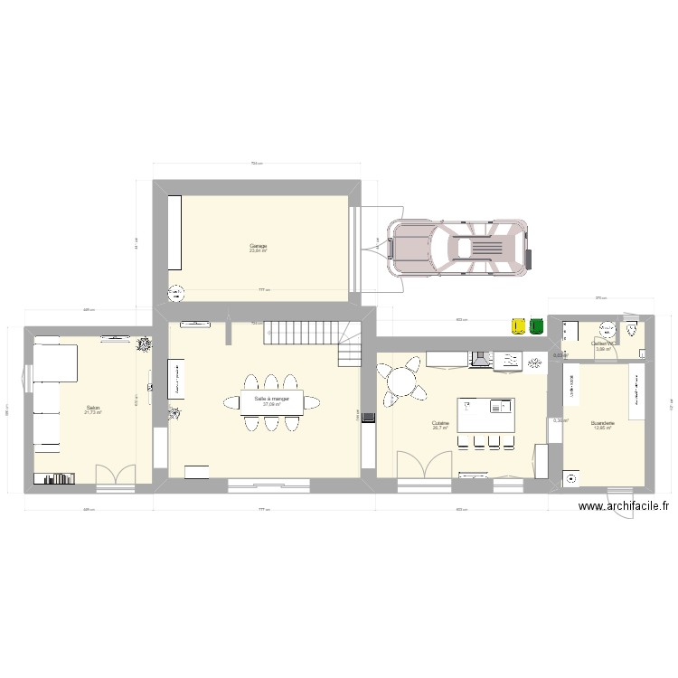 CAUMONT. Plan de 8 pièces et 127 m2