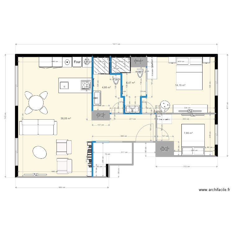 49 av de la Croix des Gardes Îlot 1. Plan de 9 pièces et 71 m2