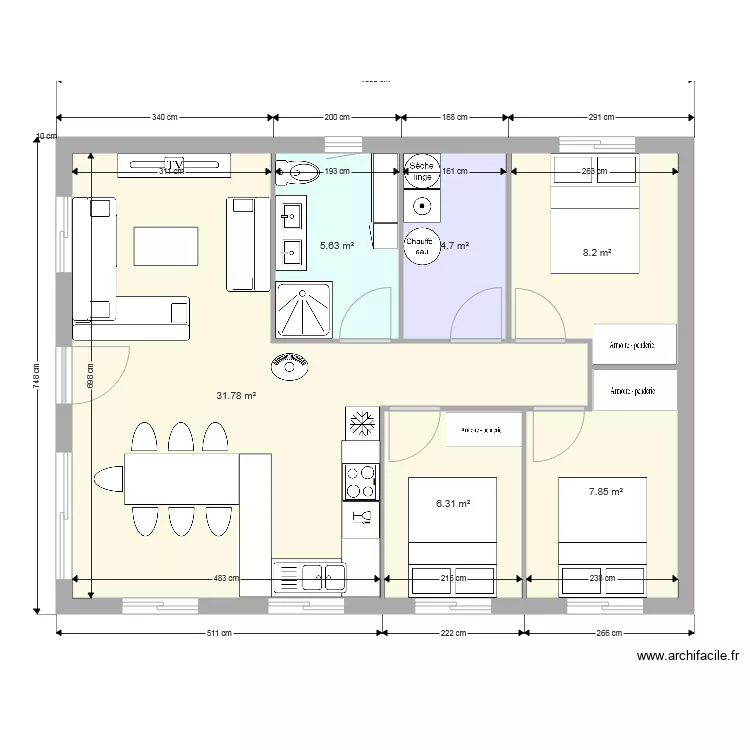 75m2. Plan de 75m2. Plan de