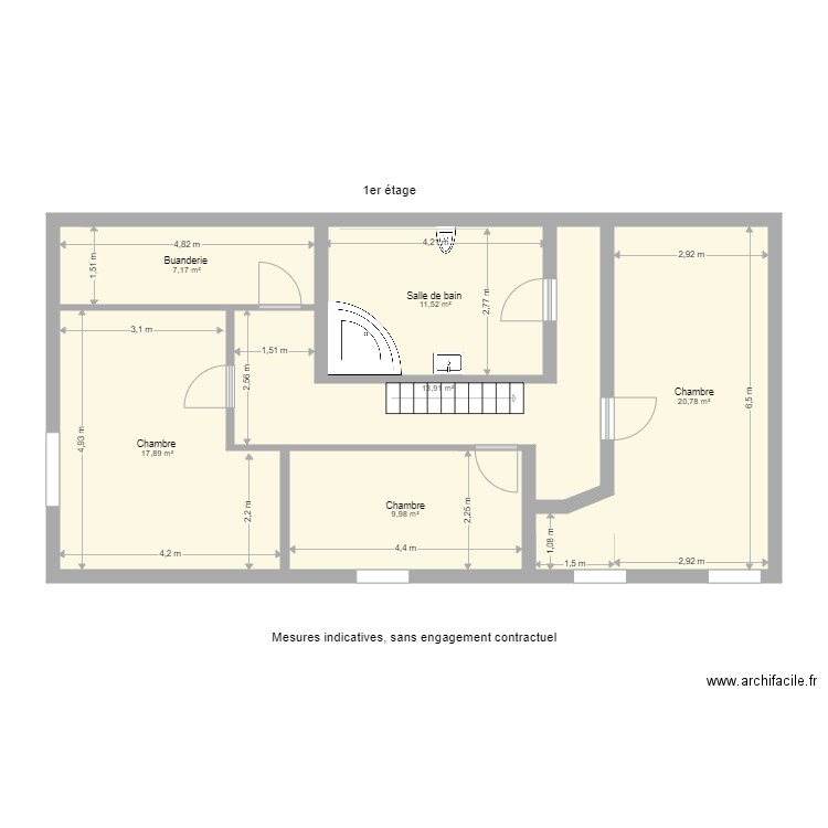 1er étage biefs 22 . Plan de 0 pièce et 0 m2