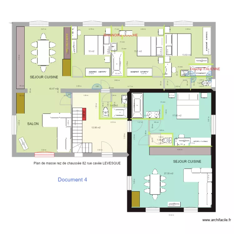cavee leveque plan de masse apr&egrave;s rez de chauss&eacute;e 10 nov 2021. Plan de 