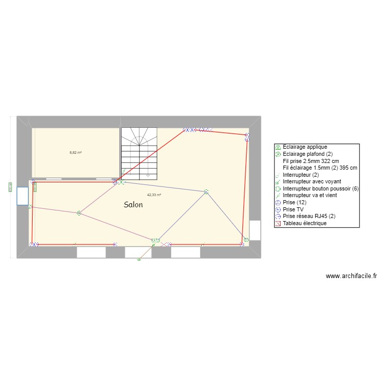 MADACI. Plan de 2 pièces et 51 m2